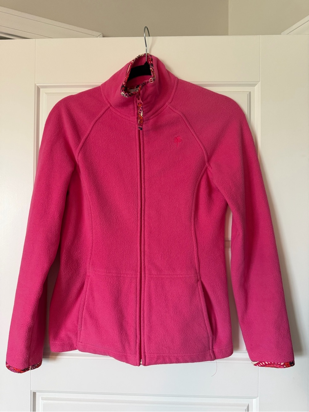 Vintage Lilly Pulitzer Hot Pink Full-Zip Fleece Jacket